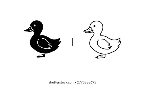 Duck Gender Difference Guide Visual Vector