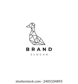 Duck geometric logo icon design