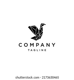 Duck geometric polygonal logo vector icon design template