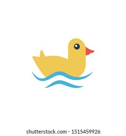 duck glyph flat vector icon