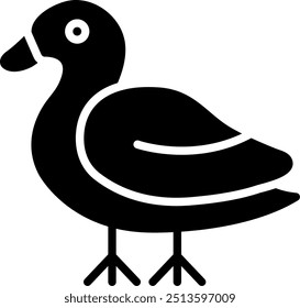 Duck Glyph Vector Icon Design