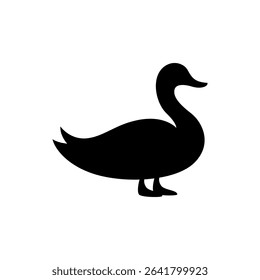 Duck, goose icon silhouette animal symbol illustration. character style sign for mobile concept design. duck, goose shape logo illustration. Vector graphics