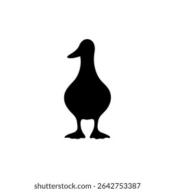 Duck, goose icon silhouette animal symbol illustration. character style sign for mobile concept design. duck, goose shape logo illustration. Vector graphics