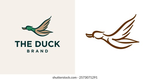 duck goose logo icon vector illustration hipster stock for cafe and restaurant monoline outline line