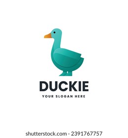 Duck Gradient Colorful Logo Vector Icon Illustration