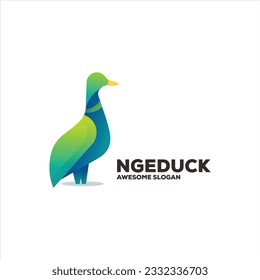 duck gradient illustration logo design