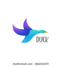 duck Gradient Logo Design Vecto