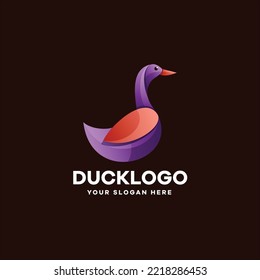 Duck Gradient Logo Icon Design