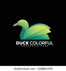 Duck Gradient Logo illustration design