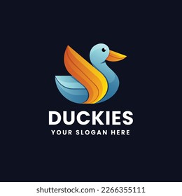 Duck Gradient Logo Vector Icon Illustration