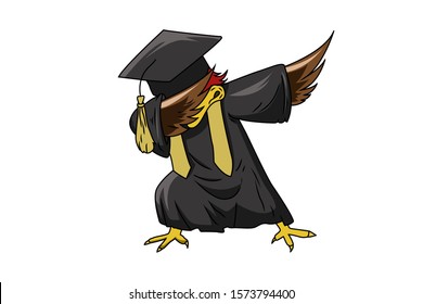 DUCK GRADUATE DUB VECTOR ILLUSTRATION