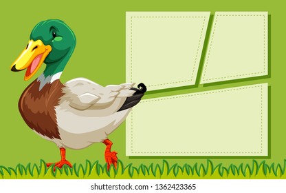 Duck green frame template illustration