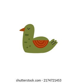 duck hand drawn in flat style. baby illustration