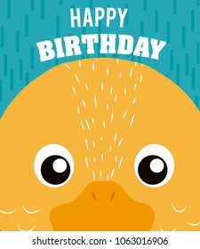 Happy 1st Turning 1 Birthday Fuzzy Yellow Duck In Pond Hallmark Greeting Card
