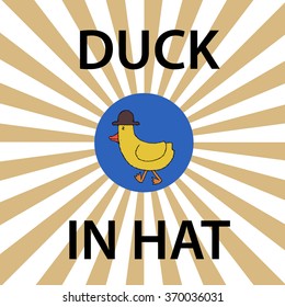 Duck in hat. Vector illustration