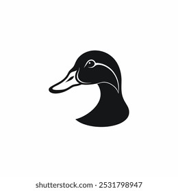 Duck Head Black And White Illustration