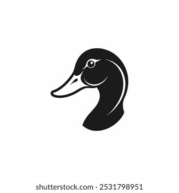 Duck Head Black And White Illustration