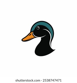 Duck Head Black And White Illustration
