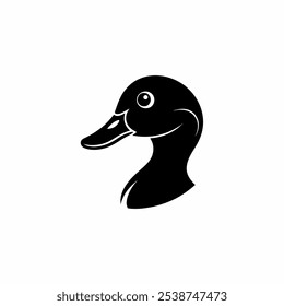 Duck Head Black And White Illustration