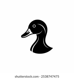 Duck Head Black And White Illustration