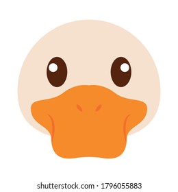 Duck head cartoon. Animal cartoon icon - Vector