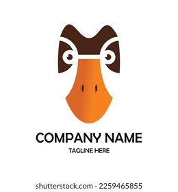 duck head cartoon logo vector