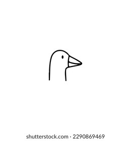 duck head doodle illustration vector