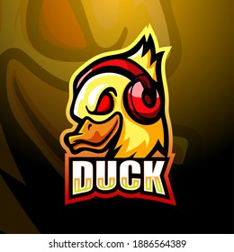 Duck head gaming mascot esport logo design
