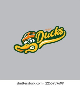 Duck Head Hokey Mascot logo Vector design