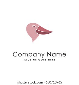 duck head icon logo template