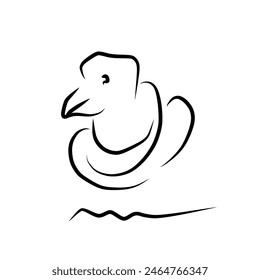 The duck head illustration can be used as a logo