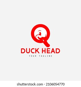 Diseño del logotipo de la ilustración de la cabeza del pato