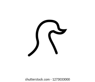 Duck head line vector illustration