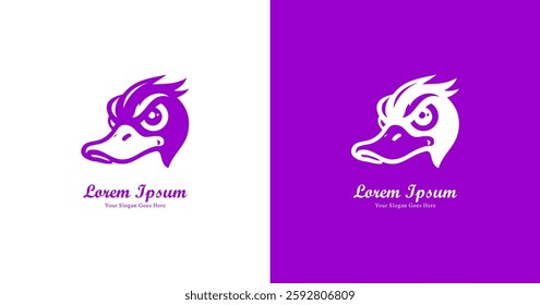 duck head logo design with angry expression