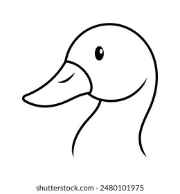 Duck head logo line art illustration