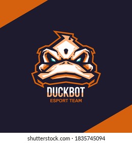 Duck head logo for sport or esport team. Design element for company logo, label, emblem, apparel or other merchandise. Scalable and editable Vector illustration