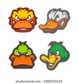 Duck head logo for sport or esport team. Ducks illustration design vector for gaming logos, badge, emblem, apparel, merchandise