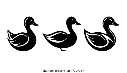 Duck head logo,duck logo vector,Duck silhouette vector illustration with on white background