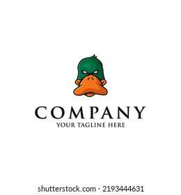 Duck head mascot logo illustration