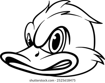 Pato cabeza mascota Vector dibujado a mano ilustración