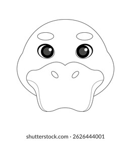 Duck head on isolated background. Vector illustration in a flat style