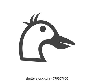 Duck head silhouette logo design template