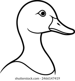 Duck head silhouette vector illustration