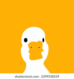 duck head vector illustration design in bright yellow color suitable for wallpaper and t-shirt designs