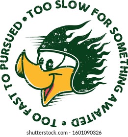 Duck with helmet design for tshirt, apparel, branding, etc