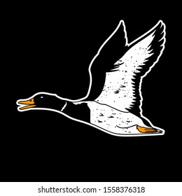 Duck high Fly. vector illustration. good for print