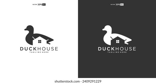 duck with House for Home Real Estate Residential Mortgage Apartment Building Logo Design