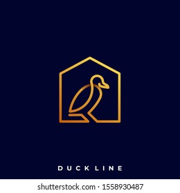 Duck House Illustration Vector Template. Suitable for Creative Industry, Multimedia, entertainment, Educations, Shop, and any related business