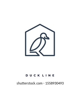 Duck House Illustration Vector Template. Suitable for Creative Industry, Multimedia, entertainment, Educations, Shop, and any related business