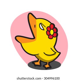 Duck  hungry Cartoon Vector